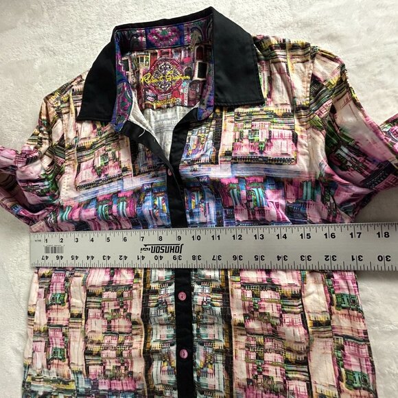 Robert Graham Womens Classic Fit Multicolor Abstract Cotton Button-Up Shir Small - Picture 8 of 9